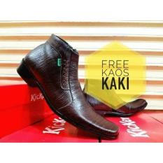 Sepatu Pantofel Zippers Rajut Kickers Kulit Asli Pria Wanita - 9Acd67