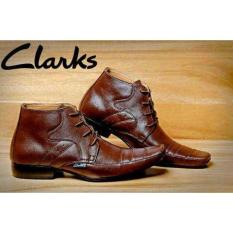 Sepatu Pantopel Clarks Boots Kulit 100% Brown - Lbisew