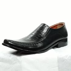 SEPATU PANTOPEL PRIA- SEPATU KULIT ASLI- BONI'S KULIT REMPLE ( HITAM )