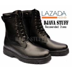 SEPATU PDL BOOTS TALI RESLETING TNI POLRI SECURITY MOTIF KULIT JERUK
