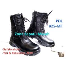 Sepatu PDL Safety Model 025-MIL Motif Kulit Jeruk Standar Safety TNI Best Quality