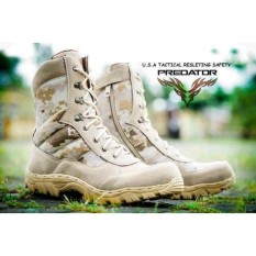 Sepatu Predator Delta Tactical Army Original Safety Sepatu Boots Pria Delta Ujung Besi (sepatu gunung, sepatu hiking, sepatu trecking)