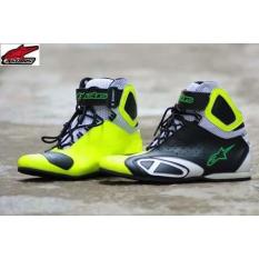 Sepatu Pria Alphinestar Drag Race Road Touring Hitam Putih Kuning Stb - 5Dc9a5
