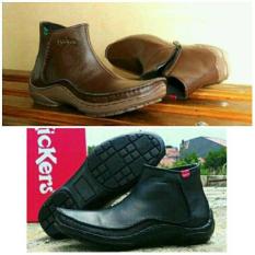 Sepatu Pria Boots Semi Formal Kickers Zipper Kulit Asli Termurah - C9dd7e