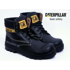 Sepatu Pria Boots TERMURAH Sepatu Caterpillar Boots Licin Safety Hitam Original Brand Custom Bandung