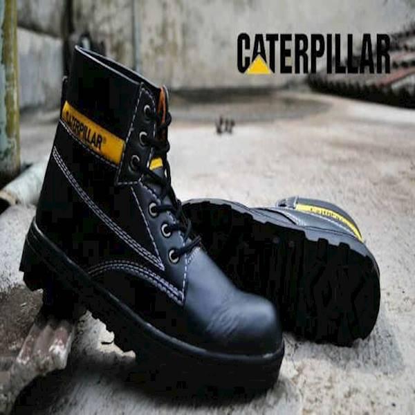 Sepatu Pria Boots TERMURAH Sepatu Caterpillar Licin Safety Boots Black Murah Harga Grosir Original Brand Custom