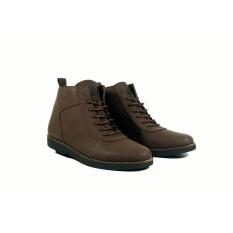 sepatu pria brodo avail scramble casual boots pul up leather brown original handmade