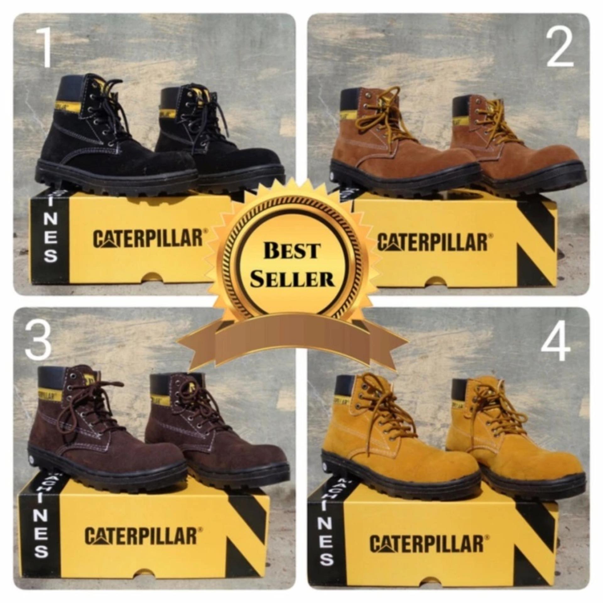 Sepatu Pria Caterpillar Safety Boots Bahan Suede