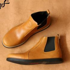 Sepatu Pria Chelsea Boots Original Kulit Asli Pull Up Modern - BRADLEY'S ELAGOS - Hitam / Coklat / Tan