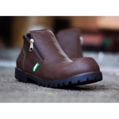 Diamond Store Sepatu Pria Kickers Boots Safety Resleting - Warna Coklat / Sepatu Kickers / Sepatu Boots / Sepatu Safety / Separu Kerja / Sepatu Formal