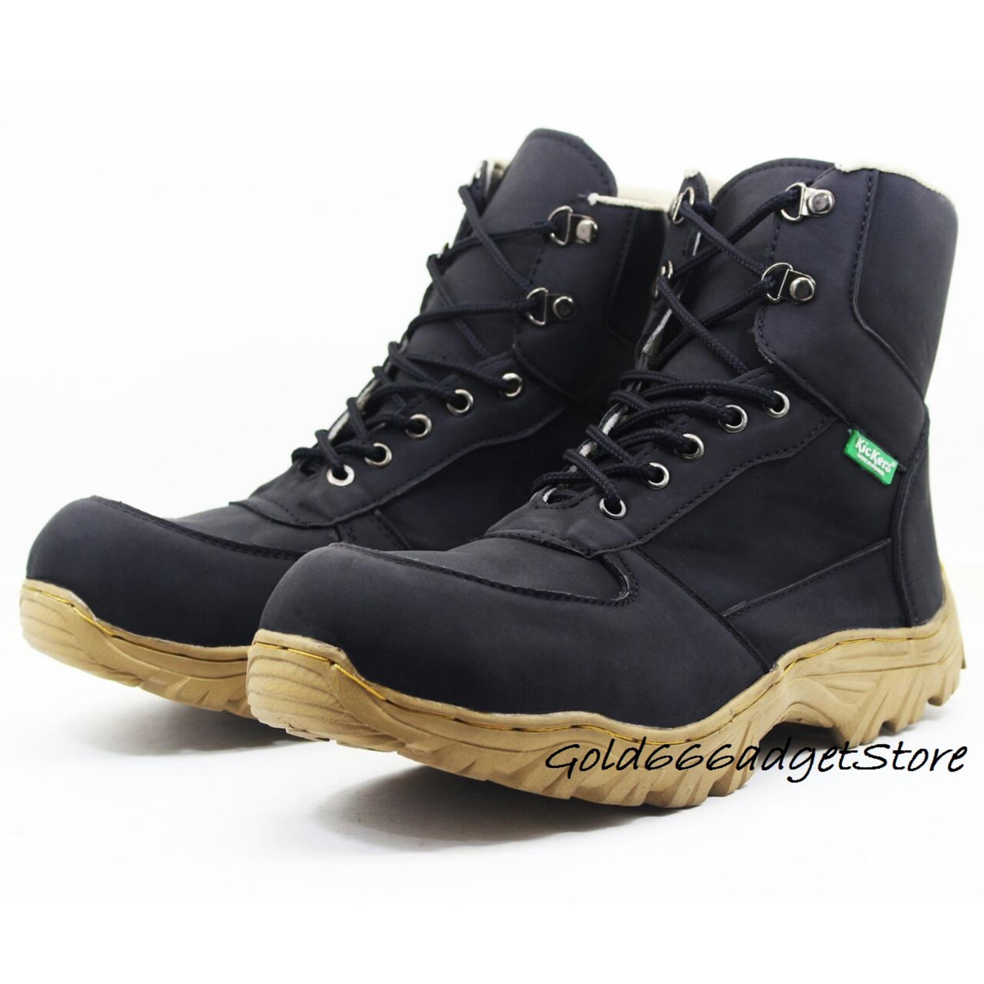 Sepatu Pria Kickers Grande Style Warna Hitam & Coklat / Sepatu Boots / Sepatu Safety / Sepatu Pria