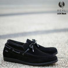 Sepatu Pria Rey Original Lick series black Formal Kuliah Santai