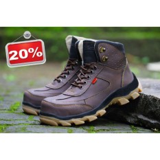 Sepatu Pria Safety Tracking/Gunung Boot Kickers Sued Mercy Ujung Besi (Brown)