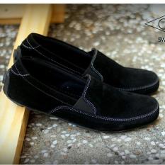 Sepatu Pria Slop Slip-On Semi Formal / Casual - GOODNESS FOOTWEAR SWIFT - Hitam / Coklat