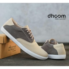 Sepatu Pria Sneakers Low High Casual / Santai untuk Remaja dan Dewasa - DHOOM 009 - Hitam / Krem / Biru Dongker