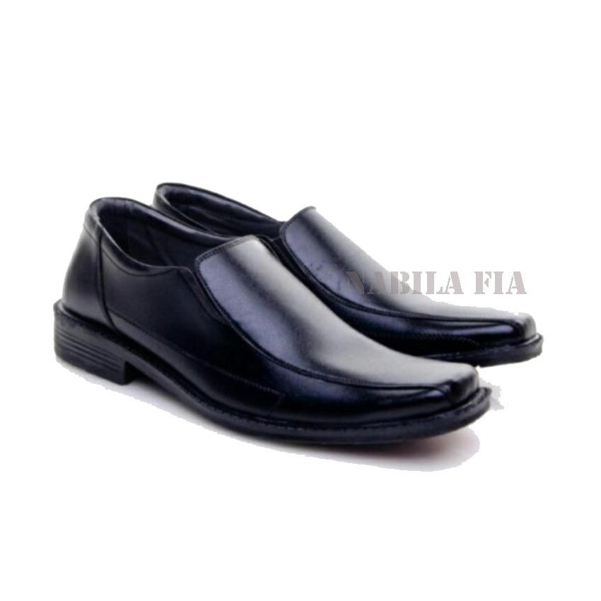Sepatu Pria Untuk Kerja Kantor Kulit Sintetis - Black 