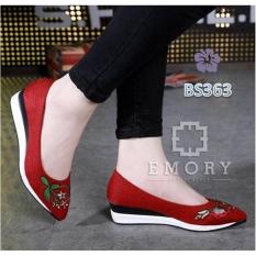 Sepatu rwaita wedges emory garden merah sepatu wedges wanita sepatu emory garden
