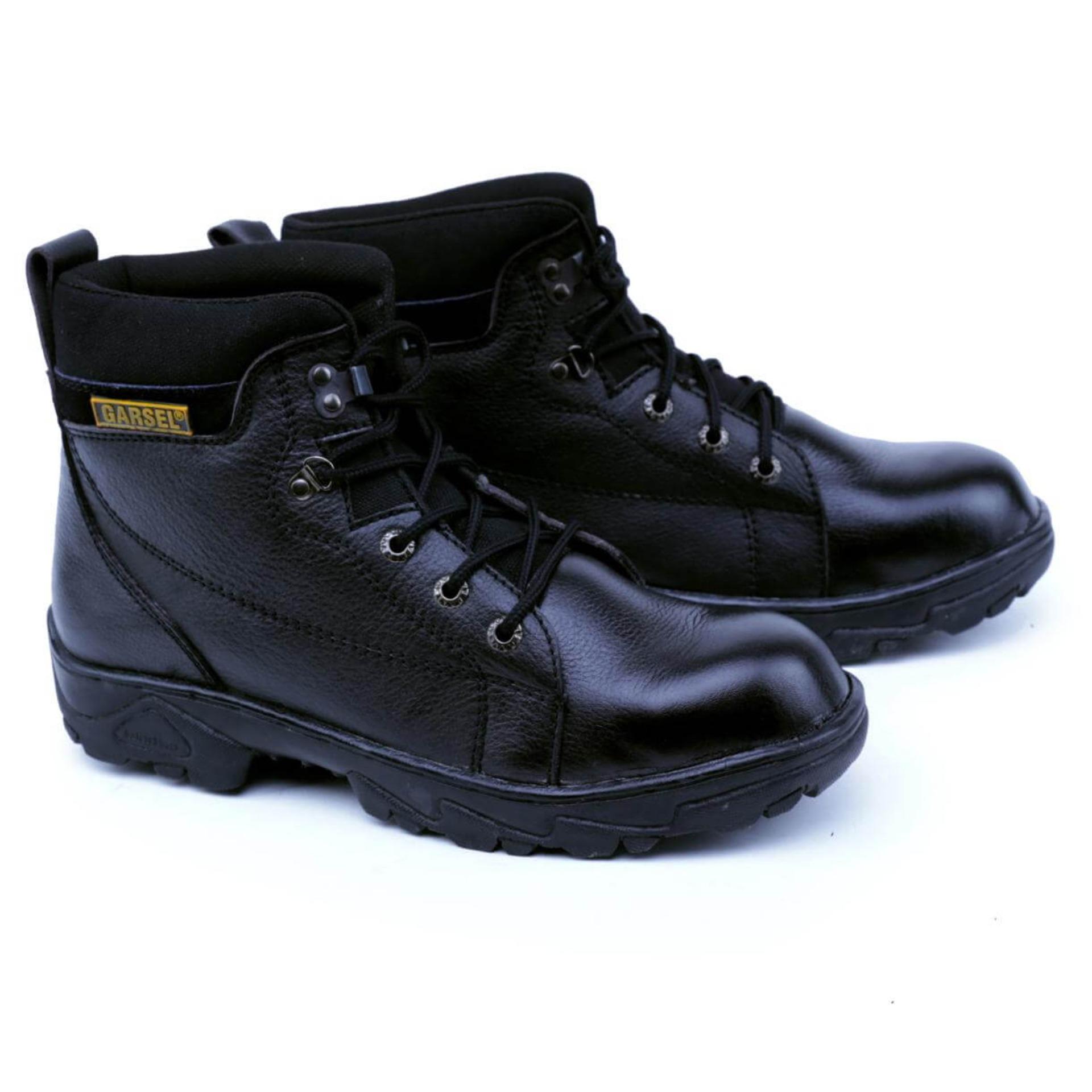 SEPATU SAFETY BOOT KERJA PRIA PREMIUM LEATHER GARSEL