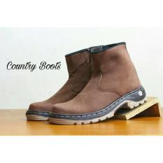 Sepatu Safety Resleting Kulit Asli Country Boot Original Black / Brown - Dd7da7