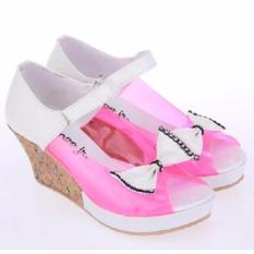 Sepatu Sandal Sendal Wedges Anak Perempuan Cewek Pink Komb CMP 604 CR-Sandal Cantik