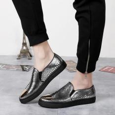Sepatu Santai Pria Sepatu Sepatu Pemuda Sepatu (2118 Motif Kulit Ular Perak)