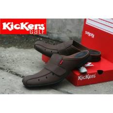 Sepatu Sendal Haji dan Umroh Kickers Sepatu Sendal Kulit Pria Breathable (Coklat hitam tan) BUSTONG Sandal Selop Kulit SL 01 - Hitam / Sandal Kulit / Sendal Kulit / Sendal Murah / Sandal Murah / Sendal Selop / Sepatu Sandal