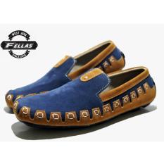 Sepatu Slip-on Bermotif Pria - FELLAS MOCASSIN FR 01 - Black - Navy - Tan