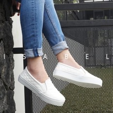 sepatu slip on Isabel Sepatu Kets Wanita AADC Slip On Shoes White