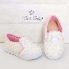 Sepatu Slip On Loafer Putih Pink mc