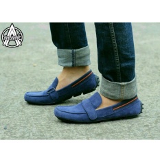 Sepatu Slip-on Slop Casual Pria - Kulit Suede - AVAIL EVERBEST - Blue