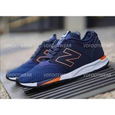 Sepatu Sneakers Casual Pria New Balance NB Slop Tali Hitam Navy