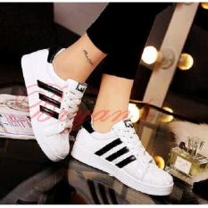 SEPATU / SNEAKERS / KETS / SLIP ON ADS PUTIH STRIP HITAM