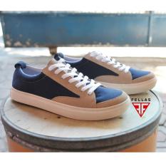 Sepatu Sneakers Sporty Pria Trendy Best Seller - FELLAS ROWLEY - Navy