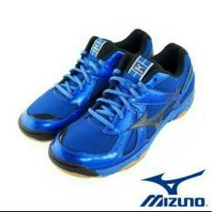 Sepatu Volly Mizuno V1ga157094 Wave Twister 4 - Strong Blue / Black - Dbca3e