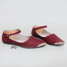 Sepatu Wanita Flat / Sepatu Wanita Flat Shoes / Sepatu Sendal Flat Wanita / Sepatu Wanita Flat Shoes Slip on Kanvas / Sepatu Flat Shoes Wanita Gratica / Sepatu Wanita Flat Shoes Tali Murah AG06 Maroon