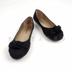 SEPATU WANITA FLAT SHOES FLATSHOES PITA MURAH AM57 - HITAM
