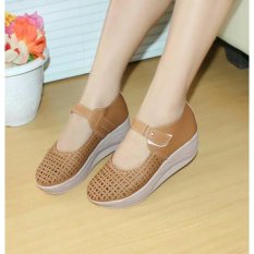 Sepatu Wanita Murah - Wedges Laser Sintetis Mocca NFZ-805