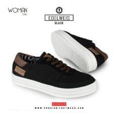 Sepatu Wanita Sneakers Kasual / Hangout Modern - PROTIGO FOOTWEAR EDELWEIS WOMAN - Hitam / Marun