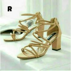 Sepatuafa - Big Heels Lilit Silky Abu Tan