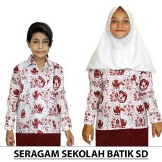 Seragam Batik Sekolah SD, UKURAN 5 s/d 13. Batik Lengan Panjang (KSB001-01)