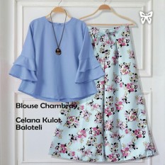 Set Blouse dan celana kulot - Baju muslim wanita terbaru - promo