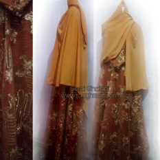 Set Dress Gamis Muslim Tile Payet Baju Pesta Muslimah