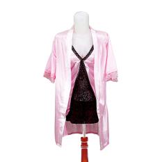Set Kimono & Lingerie HRS For Bridal Shower Fashion Baju Tidur - Pink