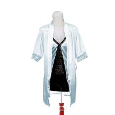 Set Kimono & Lingerie HRS For Bridal Shower Fashion Baju Tidur - Silver