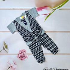 Setelan baju anak laki laki model kaos rompi, dasi kupu dan celana (cocok untuk lebaran) - Hitam