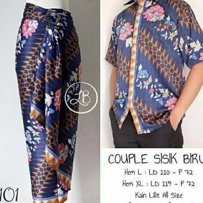 setelan baju batik couple kameja & rok lilit model terbaru  