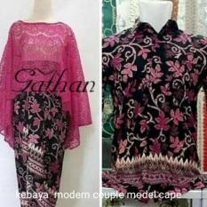 Setelan Baju kebaya COUPLE modern CAPE brukat & rok lilit terbaru /kebaya lebaran /batik lebaran /kebaya kartini