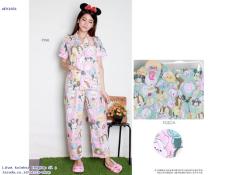 Setelan Baju Tidur Wanita Lengan Pendek Celana Panjang Murah 1651 - AF