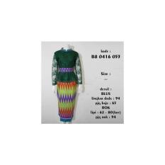 Setelan Batik Rok Dan Blus Peplum Brokat Hijau M Rnb Broklat B80416054