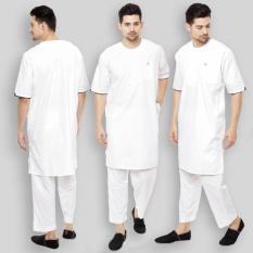 SETELAN Gamis ARABI Pria / Pakaian Muslim Pria Tangan Pendek Al-Isra